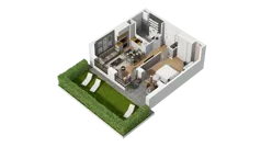 2 pokoje, mieszkanie 40,33 m², parter, oferta nr B1/50, Zajezdnia Motława, Gdańsk, Śródmieście, Dolne Miasto, ul. Kurza
