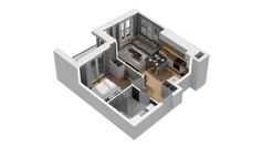 2 pokoje, mieszkanie 38,82 m², parter, oferta nr B2/4, Zajezdnia Motława, Gdańsk, Śródmieście, Dolne Miasto, ul. Kurza