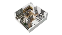 2 pokoje, mieszkanie 38,82 m², parter, oferta nr B2/4, Zajezdnia Motława, Gdańsk, Śródmieście, Dolne Miasto, ul. Kurza