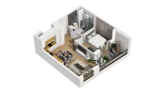 2 pokoje, mieszkanie 38,82 m², parter, oferta nr B2/4, Zajezdnia Motława, Gdańsk, Śródmieście, Dolne Miasto, ul. Kurza