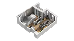 2 pokoje, mieszkanie 38,82 m², parter, oferta nr B2/4, Zajezdnia Motława, Gdańsk, Śródmieście, Dolne Miasto, ul. Kurza