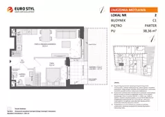 2 pokoje, mieszkanie 35,82 m², piętro 2, oferta nr C1/123, Zajezdnia Motława - bud C1, Gdańsk, Śródmieście, Dolne Miasto, ul. Kurza