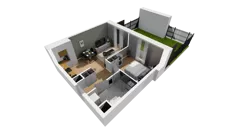 2 pokoje, mieszkanie 40,70 m², parter, oferta nr E/9, Osiedle Synteza bud. E, F, Gdańsk, Piecki-Migowo, Morena, ul. Lema