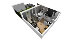 2 pokoje, mieszkanie 40,70 m², parter, oferta nr E/9, Osiedle Synteza bud. E, F, Gdańsk, Piecki-Migowo, Morena, ul. Lema