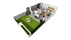 2 pokoje, mieszkanie 40,70 m², parter, oferta nr E/9, Osiedle Synteza bud. E, F, Gdańsk, Piecki-Migowo, Morena, ul. Lema