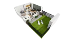 2 pokoje, mieszkanie 40,70 m², parter, oferta nr E/9, Osiedle Synteza bud. E, F, Gdańsk, Piecki-Migowo, Morena, ul. Lema