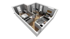 2 pokoje, mieszkanie 45,73 m², piętro 3, oferta nr F/35, Osiedle Synteza bud. E, F, Gdańsk, Piecki-Migowo, Morena, ul. Lema