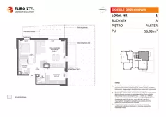 2 pokoje, mieszkanie 56,93 m², parter, oferta nr A/1, Osiedle Orzechowa, Gdynia, Chylonia, ul. Meksykańska/Orzechowa