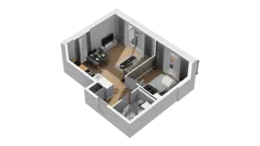 2 pokoje, mieszkanie 40,83 m², piętro 3, oferta nr A/17, Osiedle Orzechowa, Gdynia, Chylonia, ul. Meksykańska/Orzechowa