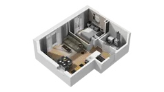 2 pokoje, mieszkanie 40,83 m², piętro 3, oferta nr A/17, Osiedle Orzechowa, Gdynia, Chylonia, ul. Meksykańska/Orzechowa