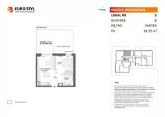 2 pokoje, mieszkanie 33,72 m², parter, oferta nr B/5, Osiedle Orzechowa, Gdynia, Chylonia, ul. Meksykańska/Orzechowa