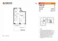 2 pokoje, mieszkanie 39,53 m², parter, oferta nr B/9, Osiedle Orzechowa, Gdynia, Chylonia, ul. Meksykańska/Orzechowa