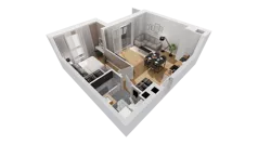 2 pokoje, mieszkanie 43,93 m², piętro 2, oferta nr C9/36, Konstelacja - etap III, Gdynia, Pogórze, ul. Paderewskiego