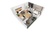 2 pokoje, mieszkanie 43,93 m², piętro 2, oferta nr C9/36, Konstelacja - etap III, Gdynia, Pogórze, ul. Paderewskiego