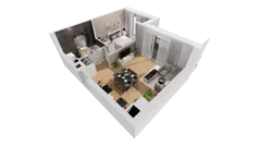 2 pokoje, mieszkanie 43,93 m², piętro 2, oferta nr C9/36, Konstelacja - etap III, Gdynia, Pogórze, ul. Paderewskiego
