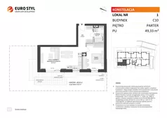 2 pokoje, mieszkanie 49,33 m², parter, oferta nr C10/1, Konstelacja - etap III, Gdynia, Pogórze, ul. Paderewskiego