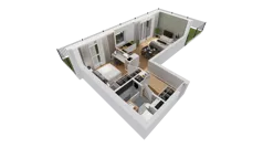 2 pokoje, mieszkanie 49,33 m², parter, oferta nr C10/1, Konstelacja - etap III, Gdynia, Pogórze, ul. Paderewskiego