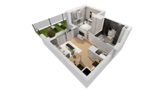 2 pokoje, mieszkanie 36,66 m², parter, oferta nr C10/9, Konstelacja - etap III, Gdynia, Pogórze, ul. Paderewskiego
