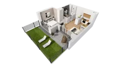 2 pokoje, mieszkanie 36,66 m², parter, oferta nr C10/9, Konstelacja - etap III, Gdynia, Pogórze, ul. Paderewskiego