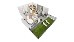 2 pokoje, mieszkanie 36,66 m², parter, oferta nr C10/9, Konstelacja - etap III, Gdynia, Pogórze, ul. Paderewskiego