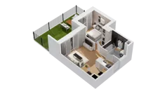 2 pokoje, mieszkanie 36,31 m², piętro 1, oferta nr C17/11, Konstelacja - etap IV, Gdynia, Pogórze, ul. Paderewskiego