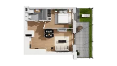 2 pokoje, mieszkanie 36,31 m², piętro 1, oferta nr C17/11, Konstelacja - etap IV, Gdynia, Pogórze, ul. Paderewskiego