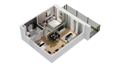 2 pokoje, mieszkanie 36,31 m², piętro 1, oferta nr C17/11, Konstelacja - etap IV, Gdynia, Pogórze, ul. Paderewskiego