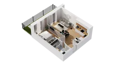 2 pokoje, mieszkanie 36,31 m², piętro 1, oferta nr C17/11, Konstelacja - etap IV, Gdynia, Pogórze, ul. Paderewskiego