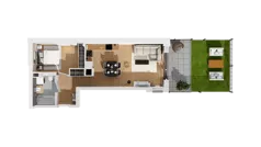 2 pokoje, mieszkanie 42,72 m², piętro 2, oferta nr C16/15, Konstelacja - etap IV, Gdynia, Pogórze, ul. Paderewskiego