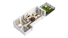 2 pokoje, mieszkanie 42,72 m², piętro 2, oferta nr C16/15, Konstelacja - etap IV, Gdynia, Pogórze, ul. Paderewskiego