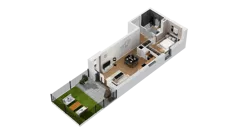2 pokoje, mieszkanie 42,72 m², piętro 2, oferta nr C16/15, Konstelacja - etap IV, Gdynia, Pogórze, ul. Paderewskiego