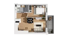 2 pokoje, mieszkanie 42,72 m², piętro 2, oferta nr C16/15, Konstelacja - etap IV, Gdynia, Pogórze, ul. Paderewskiego
