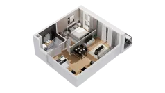 2 pokoje, mieszkanie 42,72 m², piętro 2, oferta nr C16/15, Konstelacja - etap IV, Gdynia, Pogórze, ul. Paderewskiego