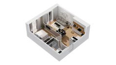 2 pokoje, mieszkanie 42,72 m², piętro 2, oferta nr C16/15, Konstelacja - etap IV, Gdynia, Pogórze, ul. Paderewskiego
