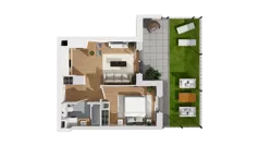 2 pokoje, mieszkanie 35,72 m², parter, oferta nr C17/1, Konstelacja - etap IV, Gdynia, Pogórze, ul. Paderewskiego