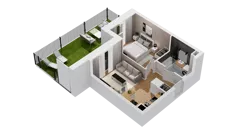 2 pokoje, mieszkanie 35,72 m², parter, oferta nr C17/1, Konstelacja - etap IV, Gdynia, Pogórze, ul. Paderewskiego