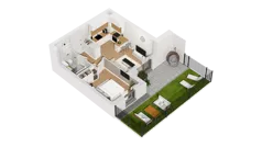 2 pokoje, mieszkanie 35,72 m², parter, oferta nr C17/1, Konstelacja - etap IV, Gdynia, Pogórze, ul. Paderewskiego
