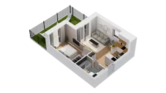 2 pokoje, mieszkanie 33,69 m², parter, oferta nr C17/2, Konstelacja - etap IV, Gdynia, Pogórze, ul. Paderewskiego