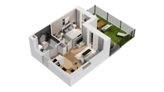 2 pokoje, mieszkanie 33,69 m², parter, oferta nr C17/2, Konstelacja - etap IV, Gdynia, Pogórze, ul. Paderewskiego