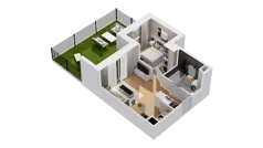 2 pokoje, mieszkanie 36,31 m², piętro 3, oferta nr C17/25, Konstelacja - etap IV, Gdynia, Pogórze, ul. Paderewskiego
