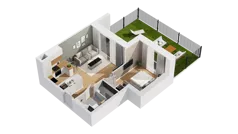 2 pokoje, mieszkanie 36,31 m², piętro 3, oferta nr C17/25, Konstelacja - etap IV, Gdynia, Pogórze, ul. Paderewskiego