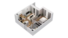 2 pokoje, mieszkanie 36,31 m², piętro 1, oferta nr C17/11, Konstelacja - etap IV, Gdynia, Pogórze, ul. Paderewskiego