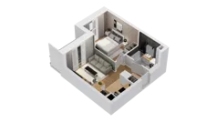 2 pokoje, mieszkanie 36,31 m², piętro 1, oferta nr C17/11, Konstelacja - etap IV, Gdynia, Pogórze, ul. Paderewskiego