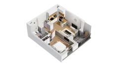 2 pokoje, mieszkanie 36,31 m², piętro 1, oferta nr C17/11, Konstelacja - etap IV, Gdynia, Pogórze, ul. Paderewskiego