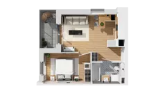 2 pokoje, mieszkanie 33,75 m², piętro 1, oferta nr C17/12, Konstelacja - etap IV, Gdynia, Pogórze, ul. Paderewskiego