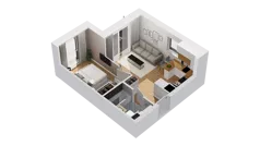 2 pokoje, mieszkanie 33,75 m², piętro 1, oferta nr C17/12, Konstelacja - etap IV, Gdynia, Pogórze, ul. Paderewskiego