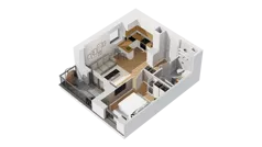 2 pokoje, mieszkanie 33,75 m², piętro 1, oferta nr C17/12, Konstelacja - etap IV, Gdynia, Pogórze, ul. Paderewskiego