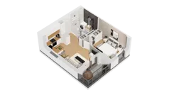 2 pokoje, mieszkanie 33,75 m², piętro 1, oferta nr C17/12, Konstelacja - etap IV, Gdynia, Pogórze, ul. Paderewskiego