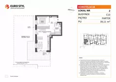 2 pokoje, mieszkanie 39,11 m², parter, oferta nr C13/2, Konstelacja - etap V, Gdynia, Pogórze, ul. Paderewskiego