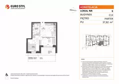 2 pokoje, mieszkanie 33,65 m², piętro 1, oferta nr C13/15, Konstelacja - etap V, Gdynia, Pogórze, ul. Paderewskiego